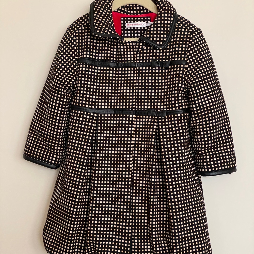 Deux Par Deux Coat Size 4T with Bow Embellishments